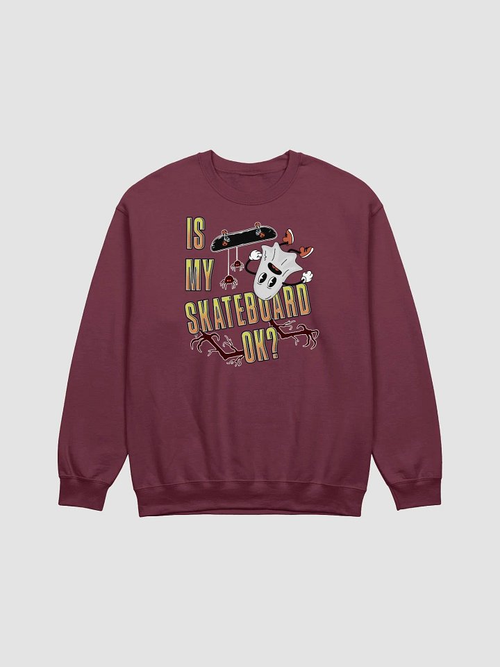 Is My Skateboard Ok? Ghost Spooky Crewneck Sweatshirt product image (9)