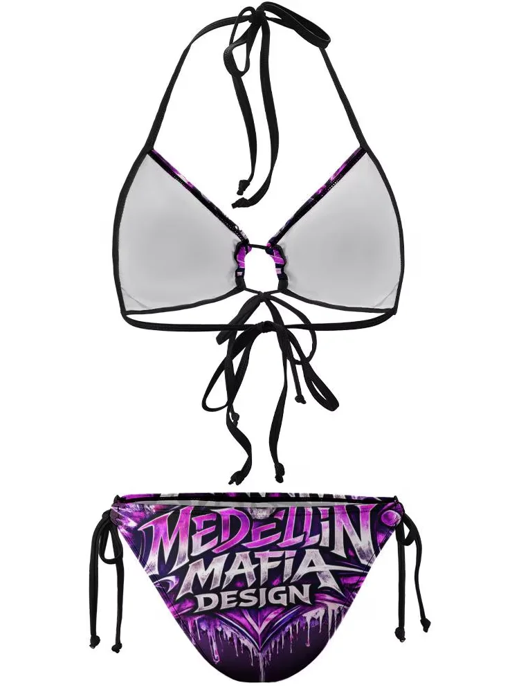 Purple Graffiti Plus Size Bikini Set | Medellin Mafia Design product image (4)