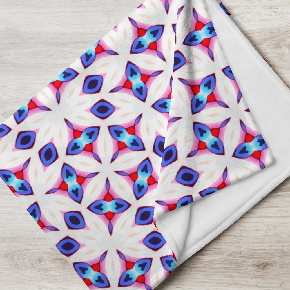 White, Blue & Red Seamless Diamond Patterned Throw Blanket product image (7)