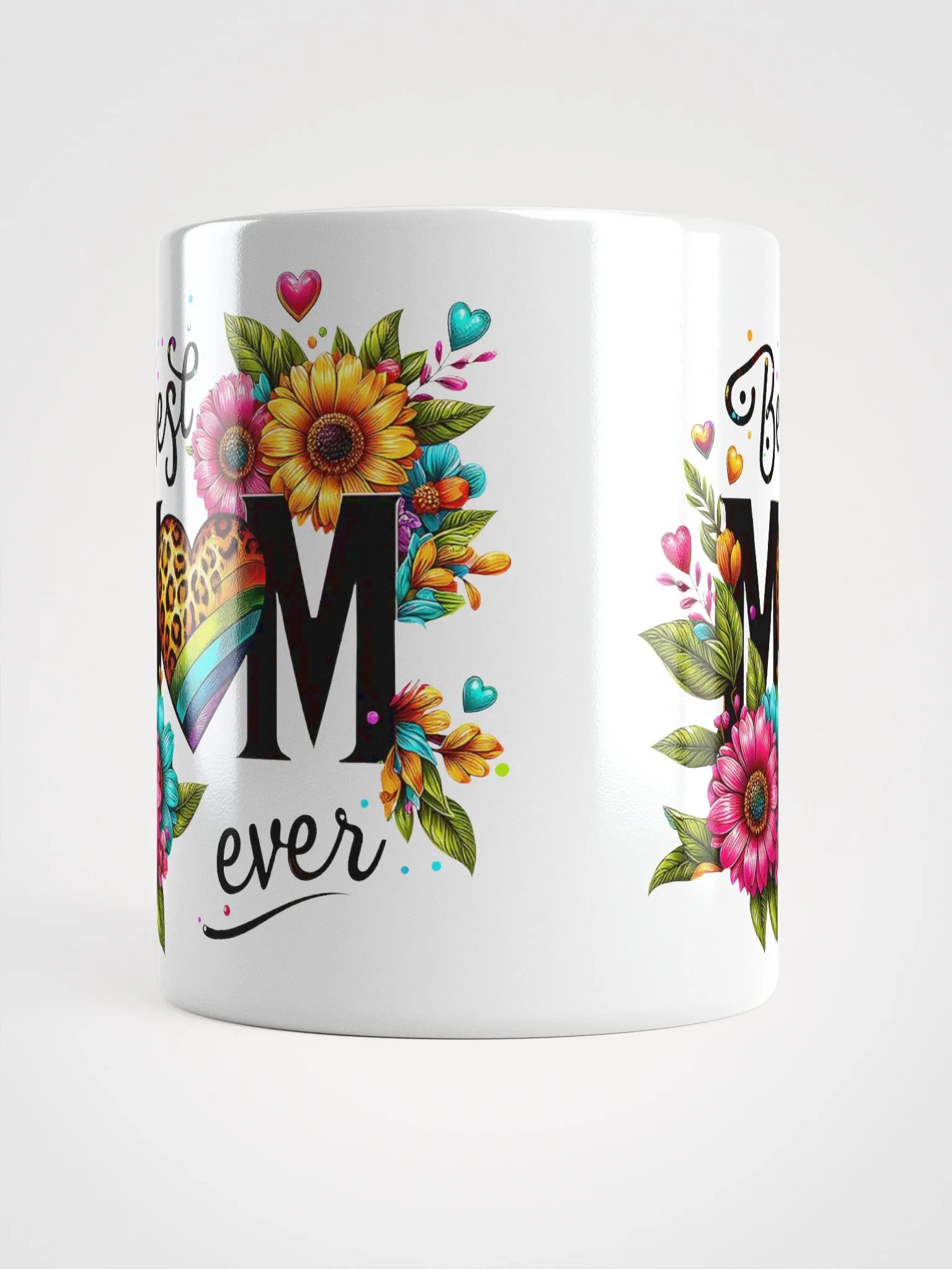 Leopard Heart Floral Best Mom Mug product image (5)