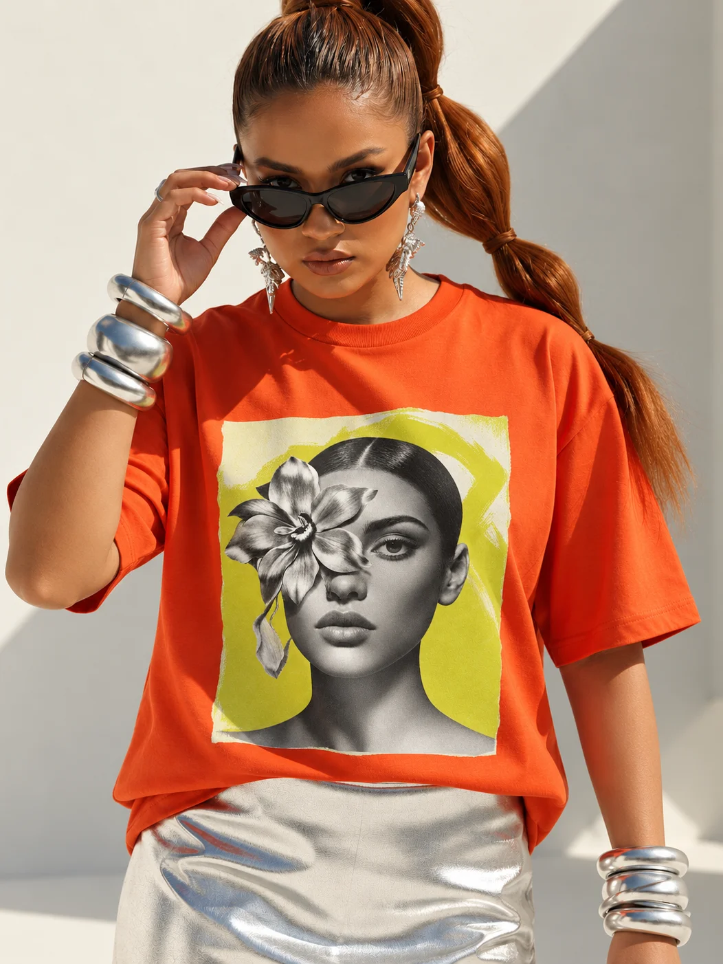 LOOK AGAIN, DARLING - Floral Portrait Art T-Shirt product image (1)