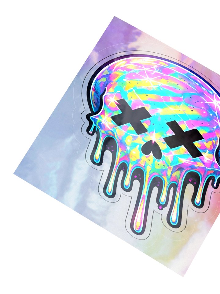 Neon Melt Skull Sticker – FM.01 - Fun Mode Collection product image (2)