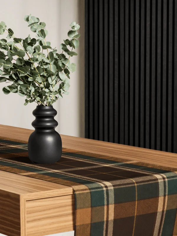 Espresso, Caramel and Teal Plaid Heritage style Table Runner product image (1)
