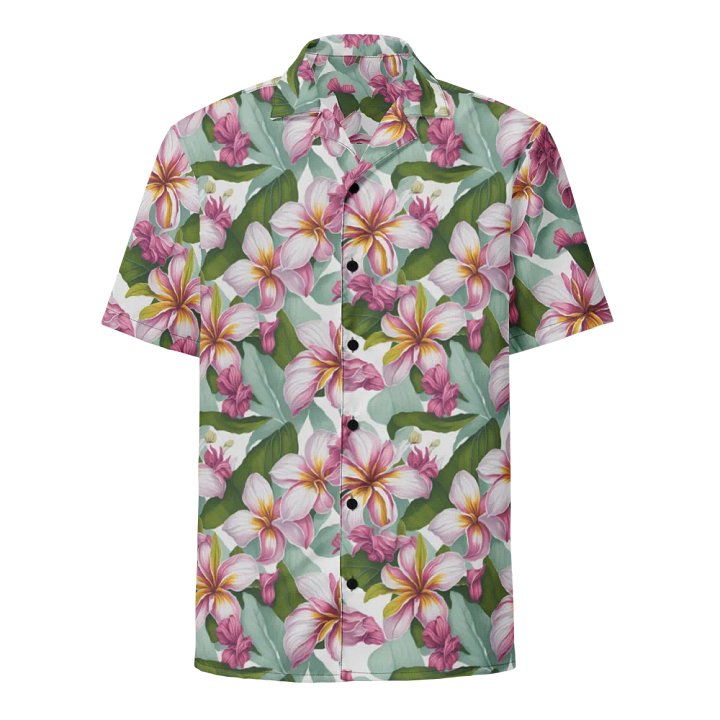 Floral Pattern Plumeria Flowers Hawaiian Shirt product image (1)