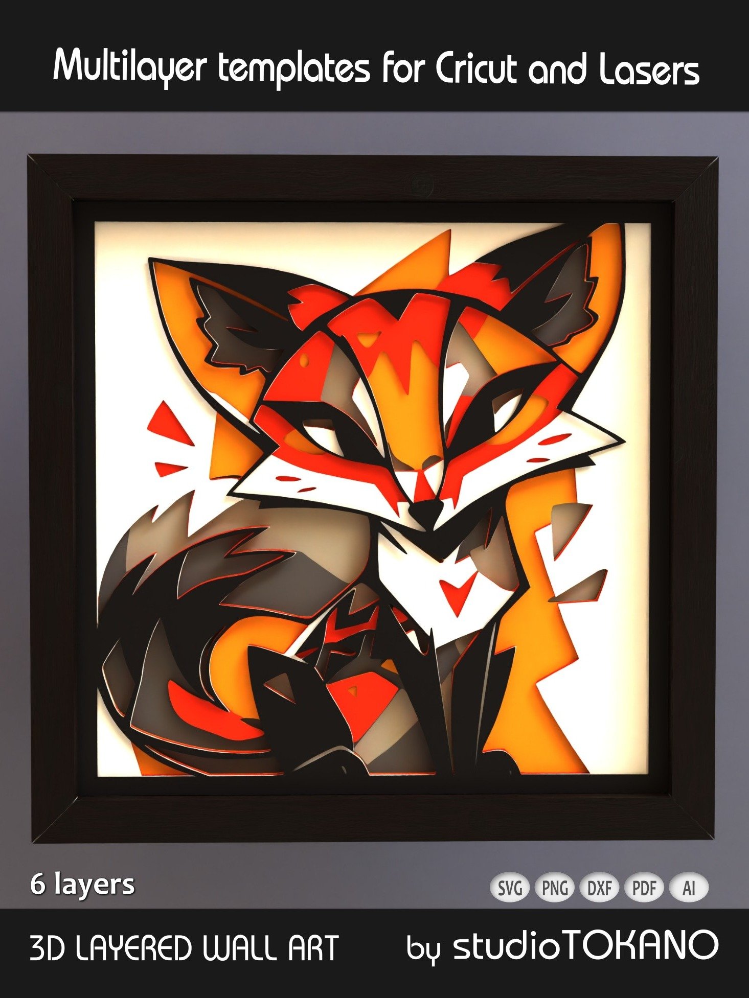Fox Shadow box SVG product image (1)