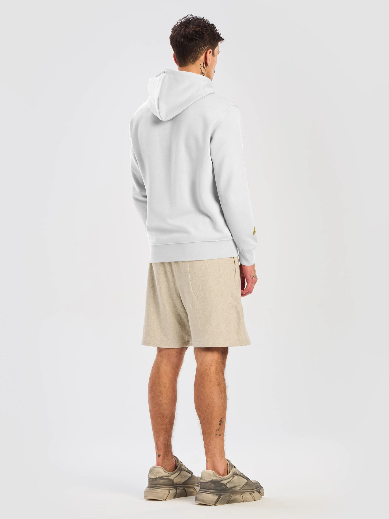 Ahdasee Records Official Logo Embroidered Hoodie - White product image (8)
