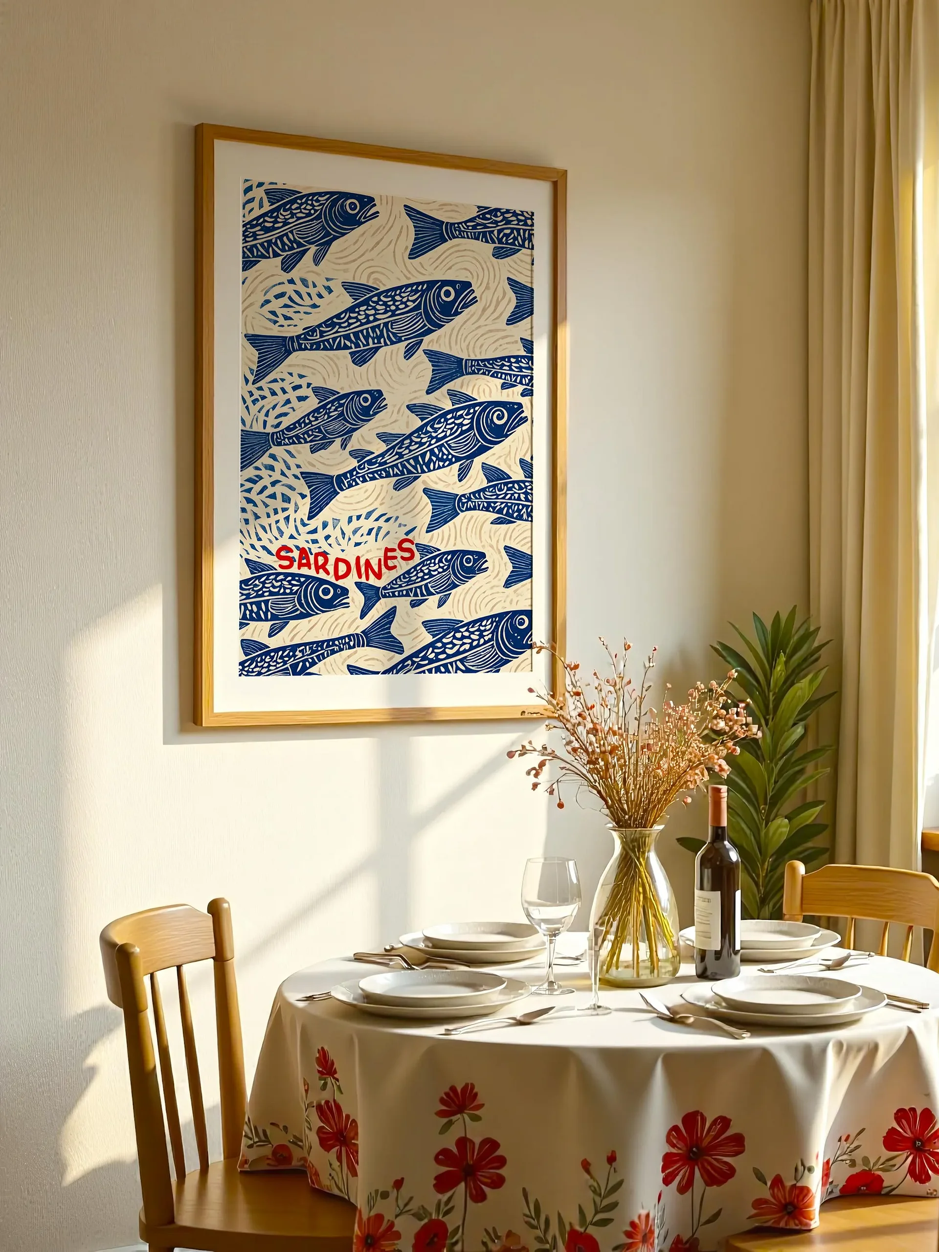 Sardines Print Sardine Tin Vintage Poster Retro Sardine Wall Art Fish Print product image (4)