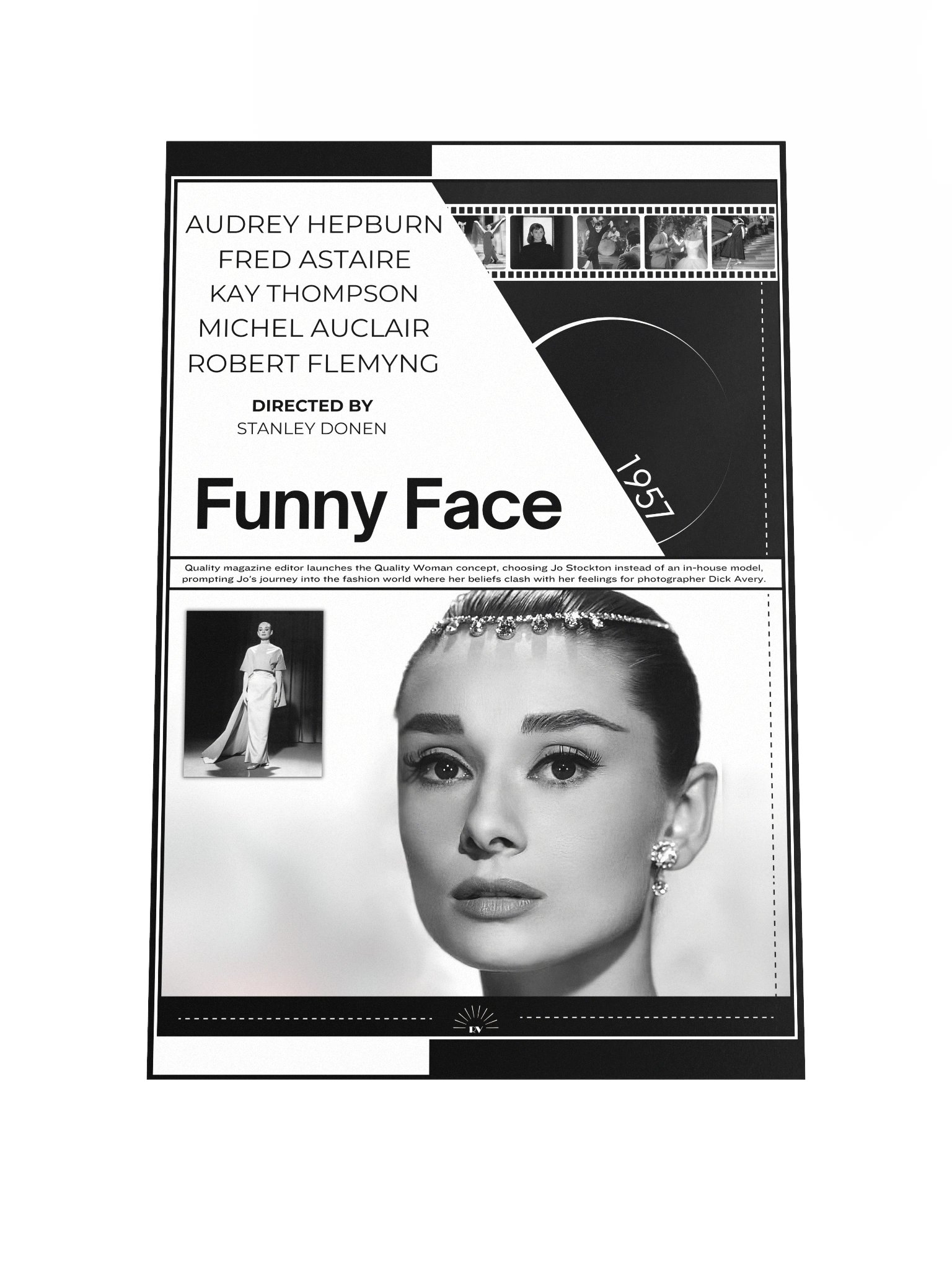 Funny Face with Audrey Hepburn and Fred Astaire 1957 | Movie Poster | 12x18 Wall Art product image (1)