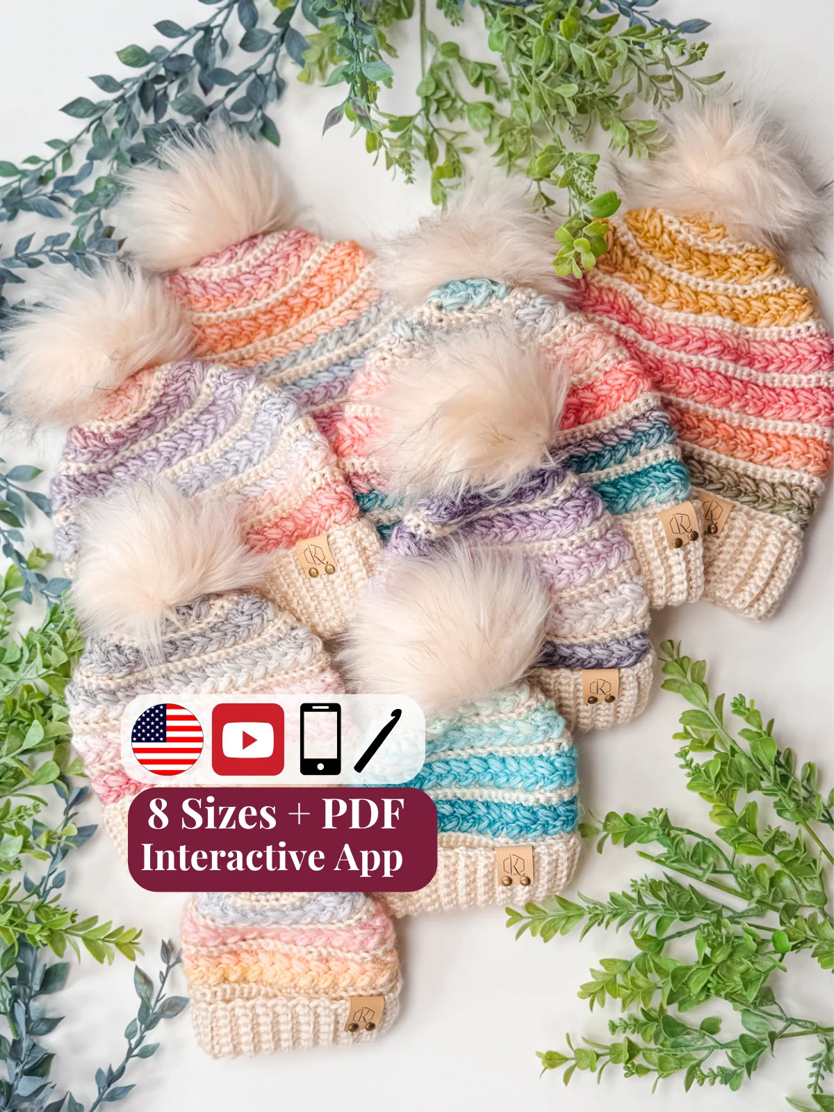 Wheat Stitch Crochet Beanie Pattern with Video Tutorial | Newborn–Adult product image (1)