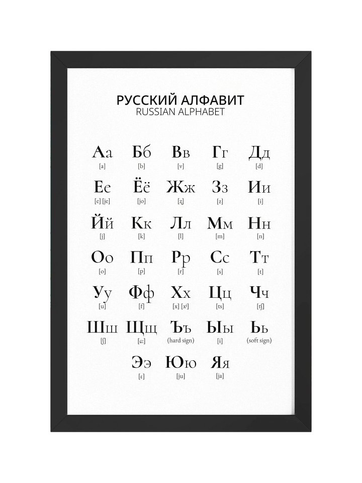 Russian Alphabet Poster, Framed (Minimalistic Design) product image (1)