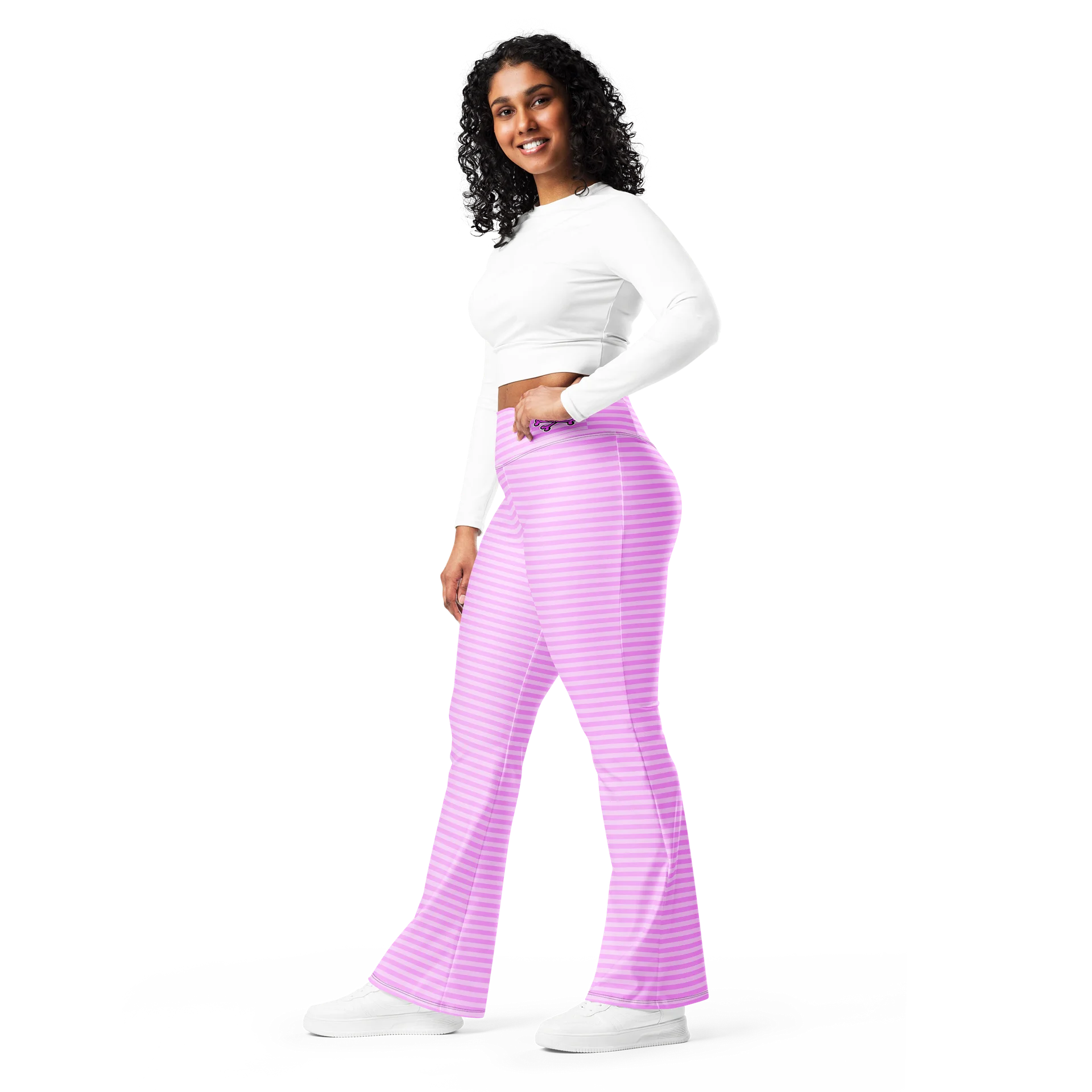 Pink and White Stripped Kat Skull Flares product image (11)