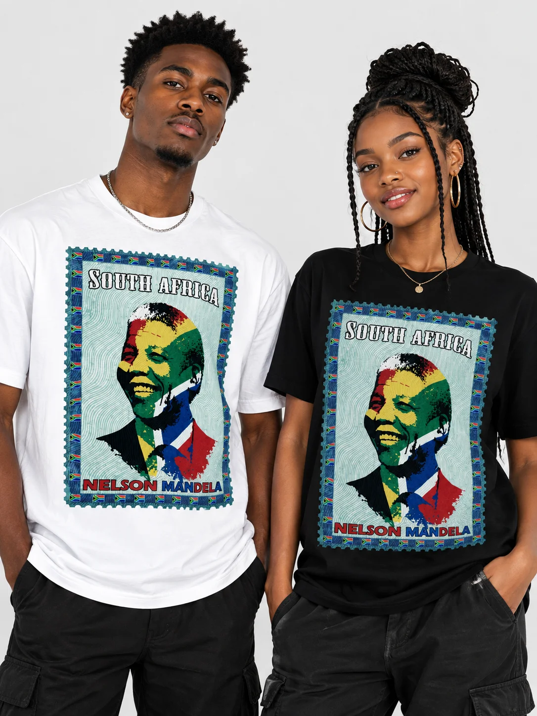 Nelson Mandela Vintage Postage Stamp T-Shirt — South Africa product image (2)