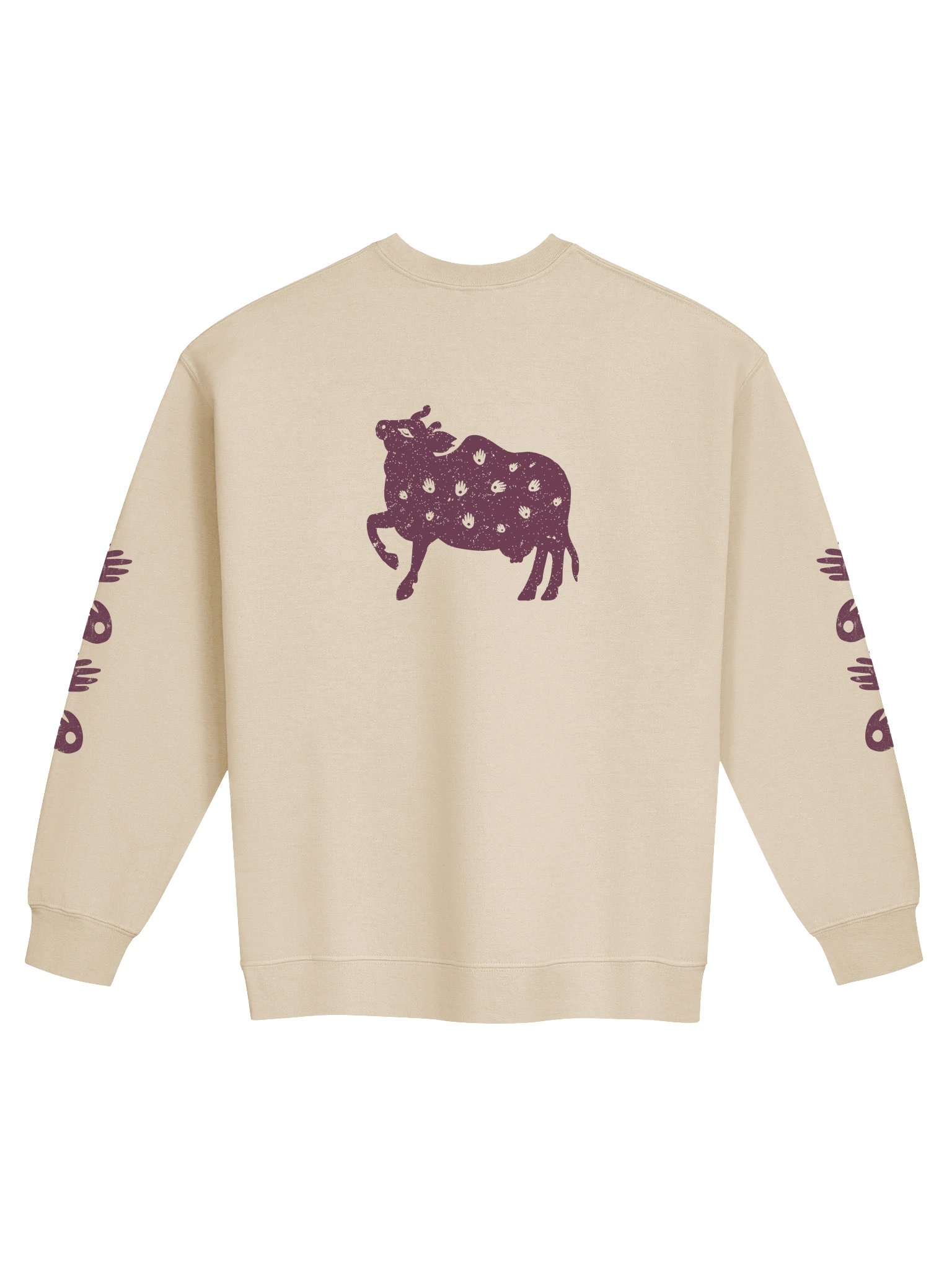 pichwai surabhi cow sweatshirt - maroon artwork product image (10)