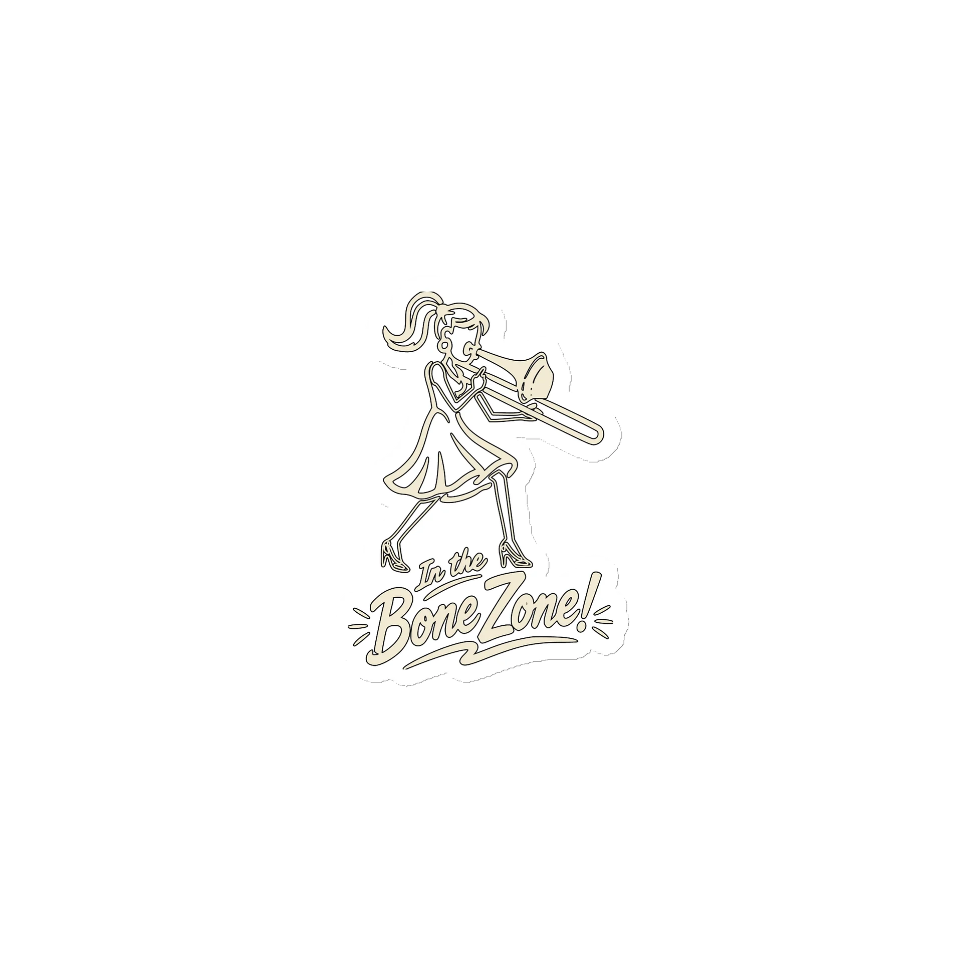 In the Bone Zone Trombone Pin-Up Die-Cut Magnet product image (1)