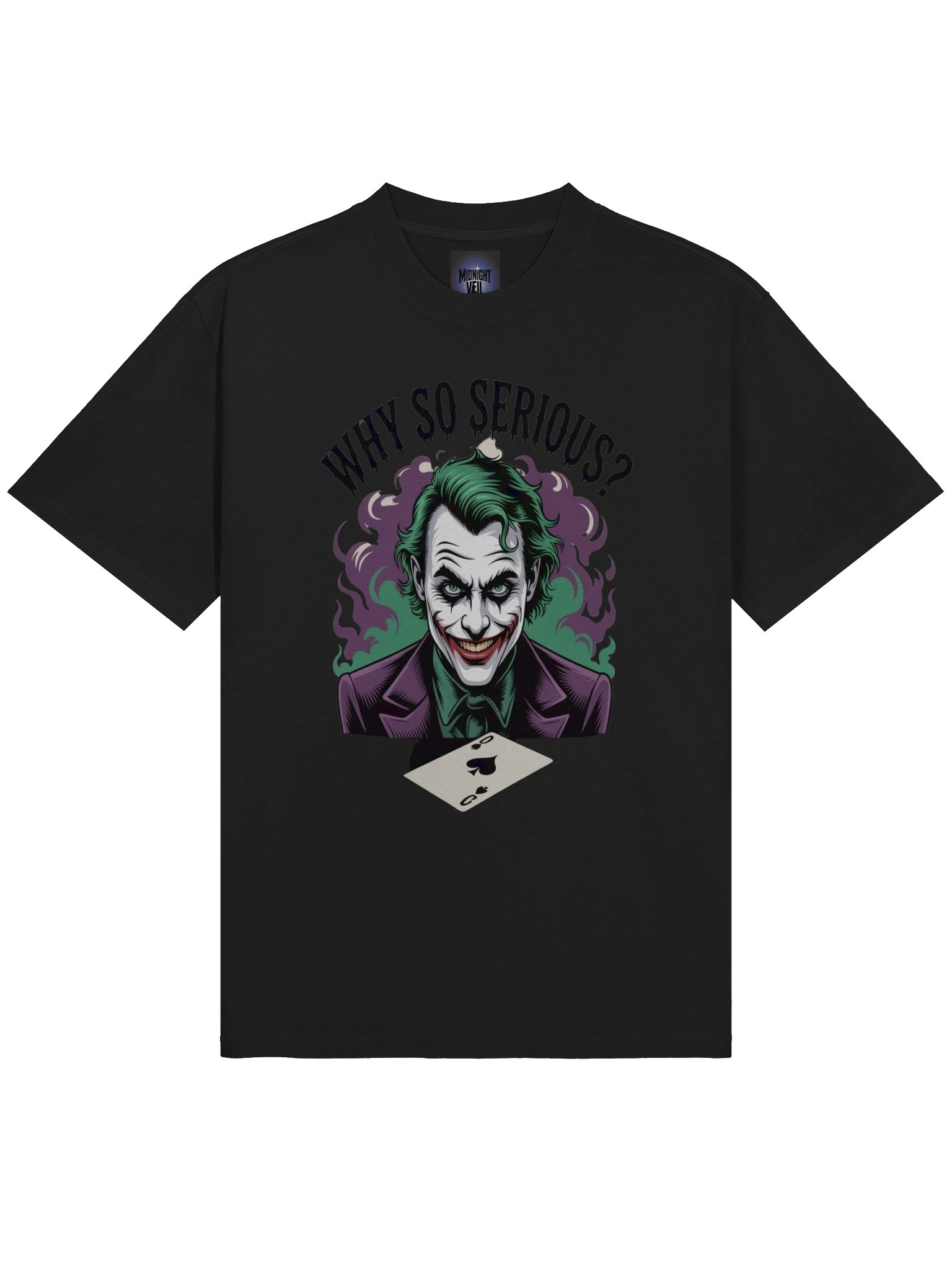Why So Serious: Joker Veiled Vapour Oversized Faded Unisex T-Shirt product image (5)