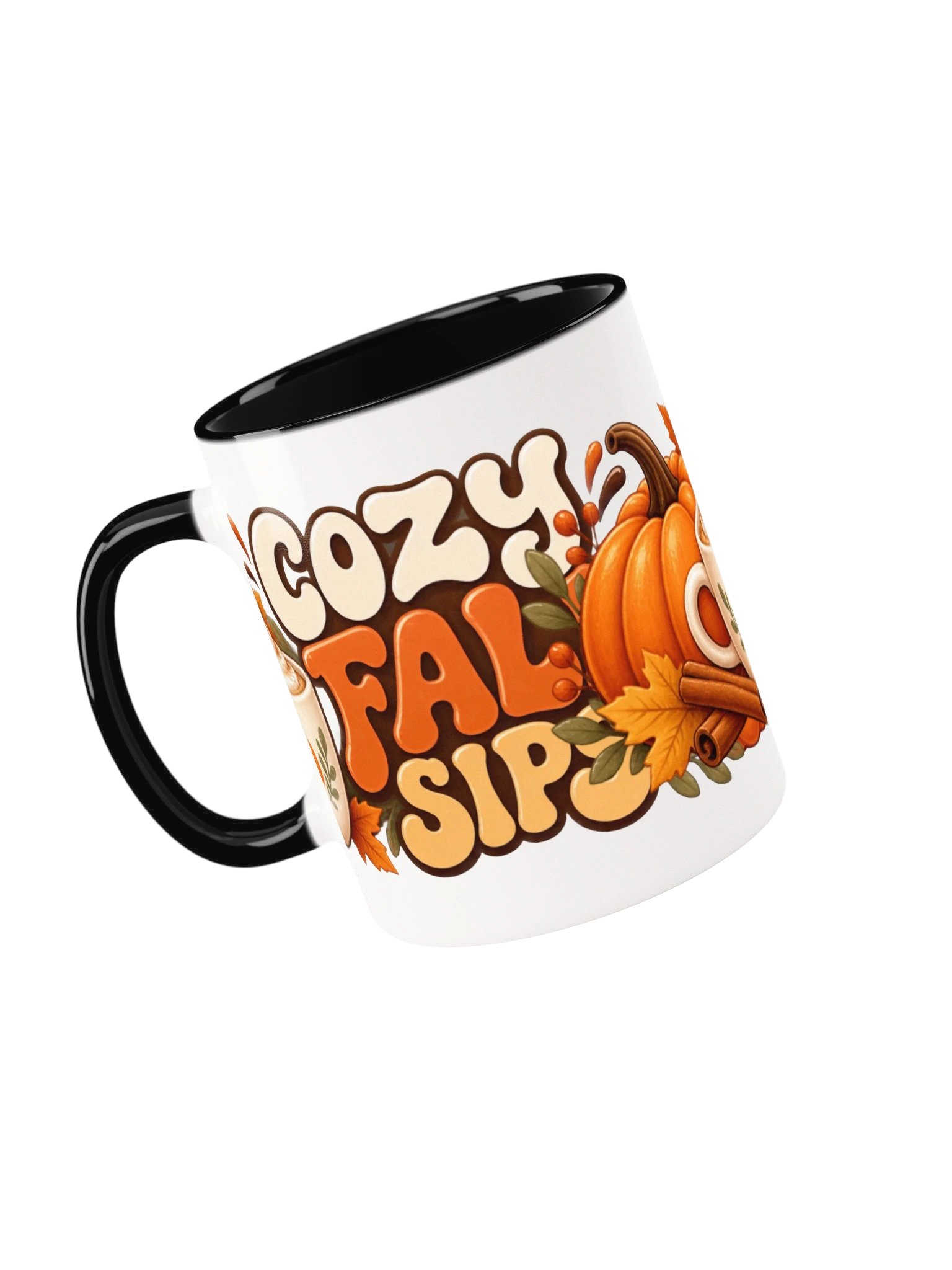 Cozy Fall Sips Ceramic Mug | Cute Autumn Coffee Cup & Pumpkin Gift product image (3)