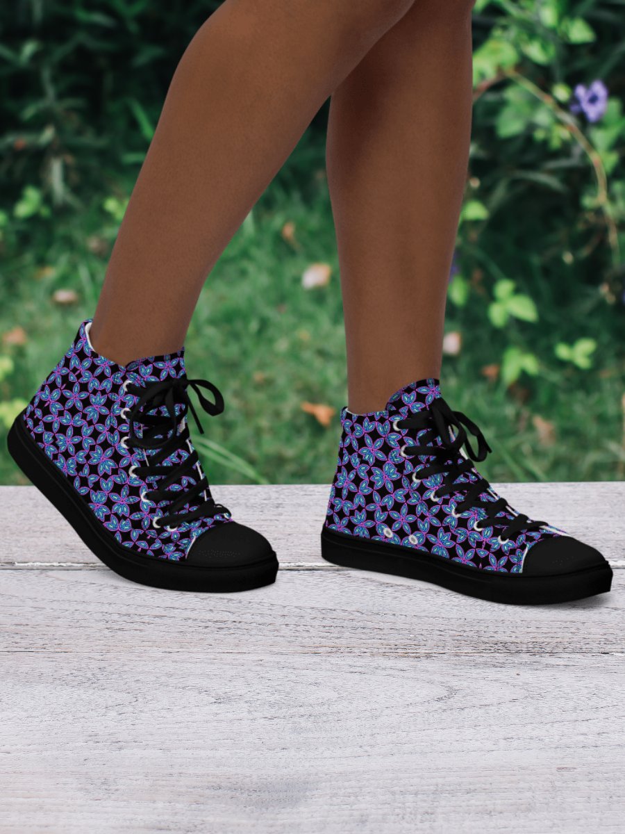 Floral Geometry High Top Canvas Shoes product image (2)