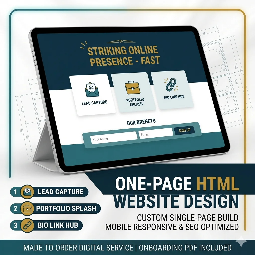 Custom One Page HTML Website Design | Lead Capture Landing Page product image (1)
