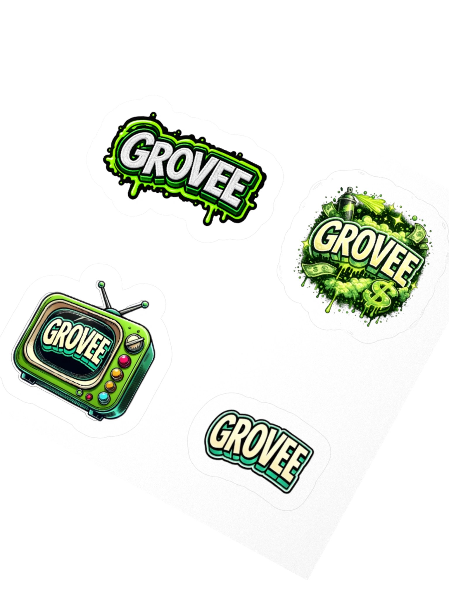 GROVEE Neon Graffiti Kiss Cut Stickers product image (4)