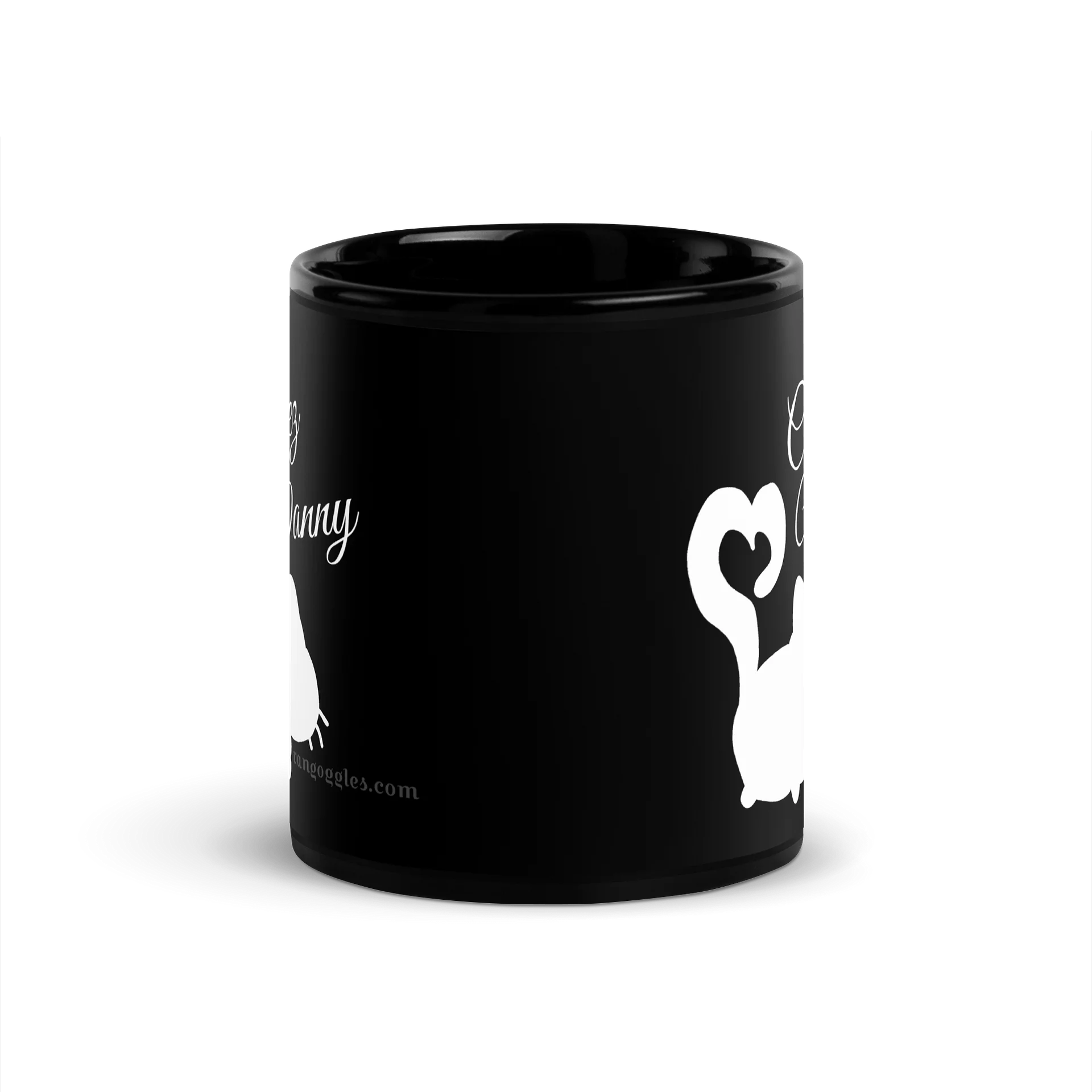 chez vanny logo coffee mug - white on black product image (3)