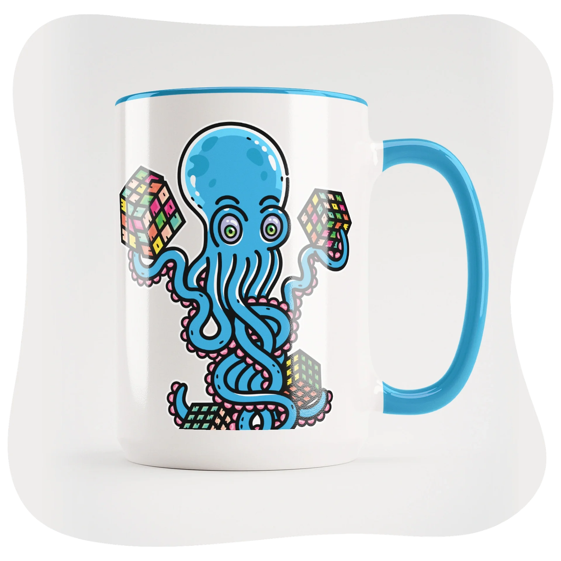 Blue Octo Cube Ft. Skull - Mug product image (1)