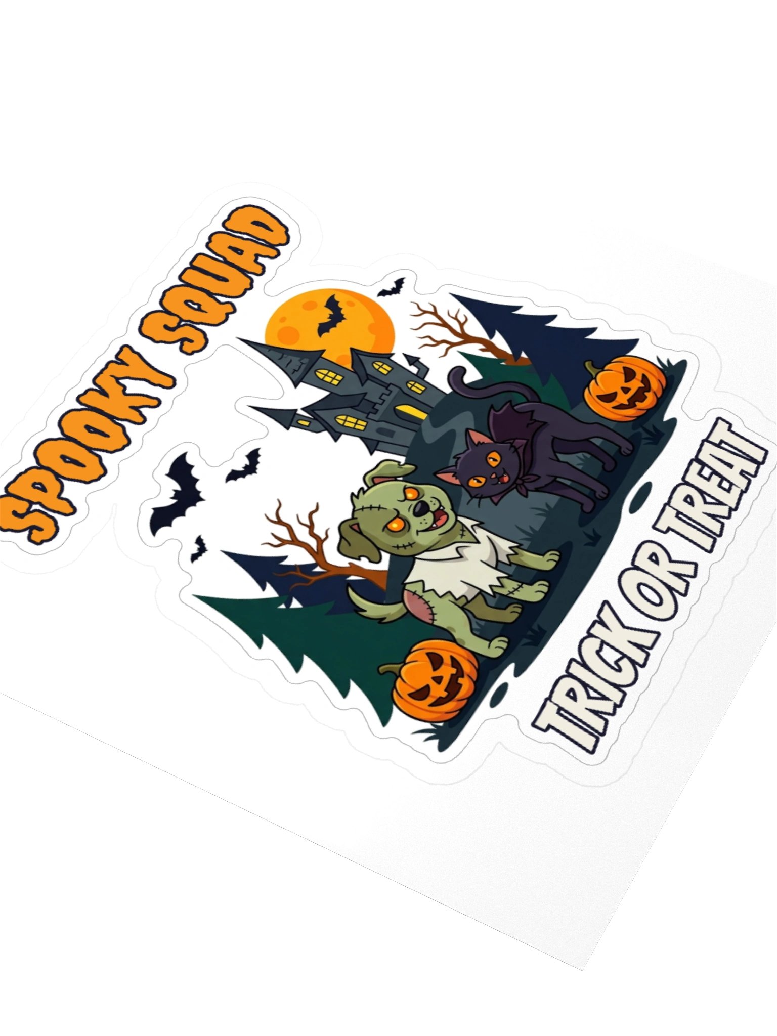 Spooky Squad Halloween Sticker – Zombie Dog & Vampire Cat Trick or Treat Decal for Laptop, Water Bottle & Journal product image (9)