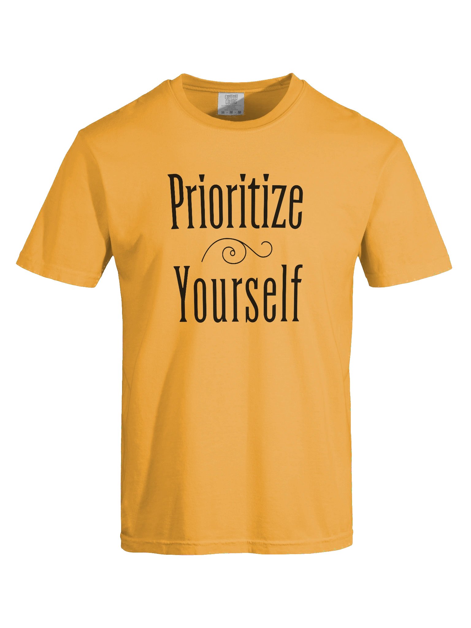 "Prioritize Yourself" Minimalist Motivational T-Shirt (Dark on Light) product image (1)
