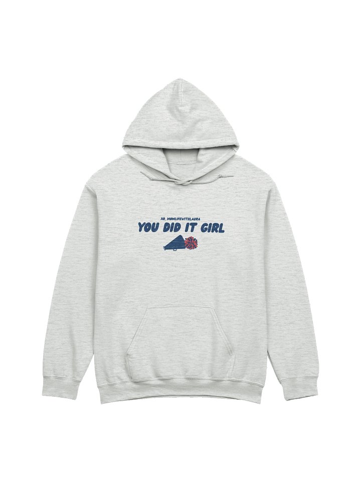 You Did it Girl Cheer Hoodie - Grey/Navy Blue product image (1)