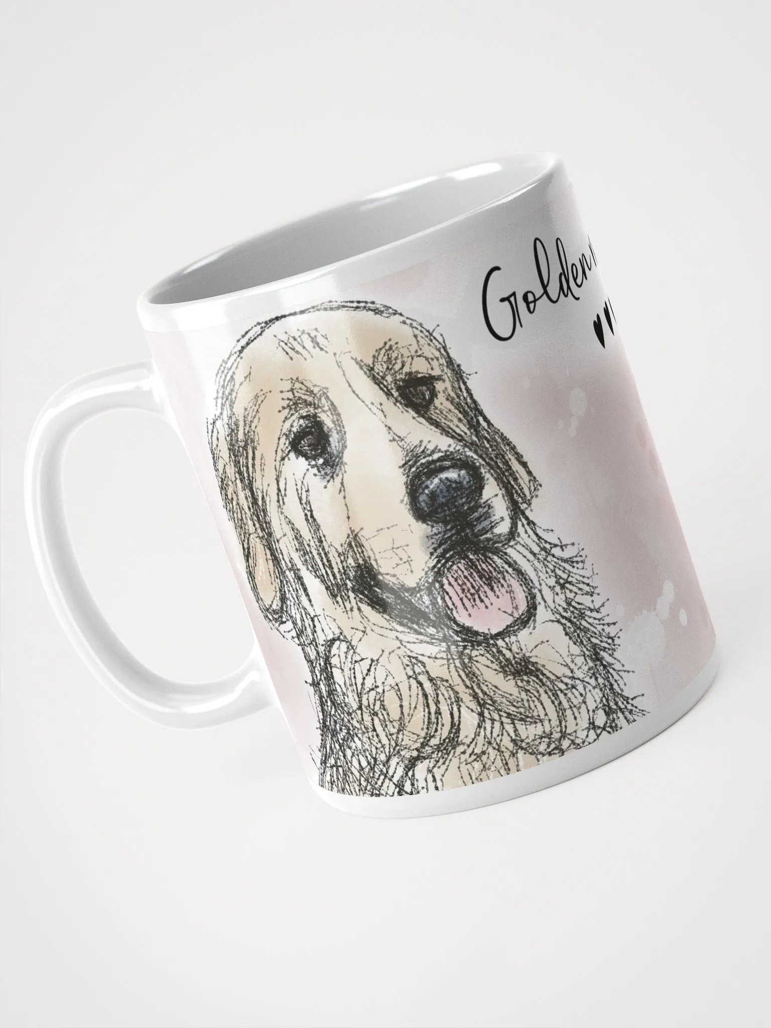 Golden Retriever Sketches White Glossy Mug product image (9)