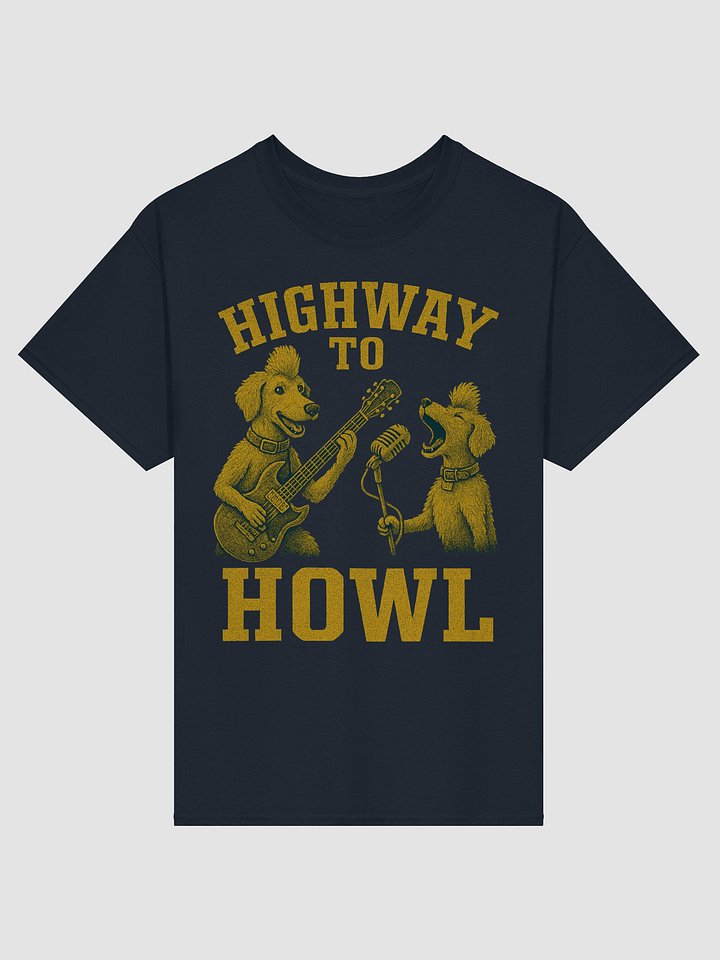 Highway to Howl Band T-Shirt - Cute Dogs Playing Guitar product image (1)