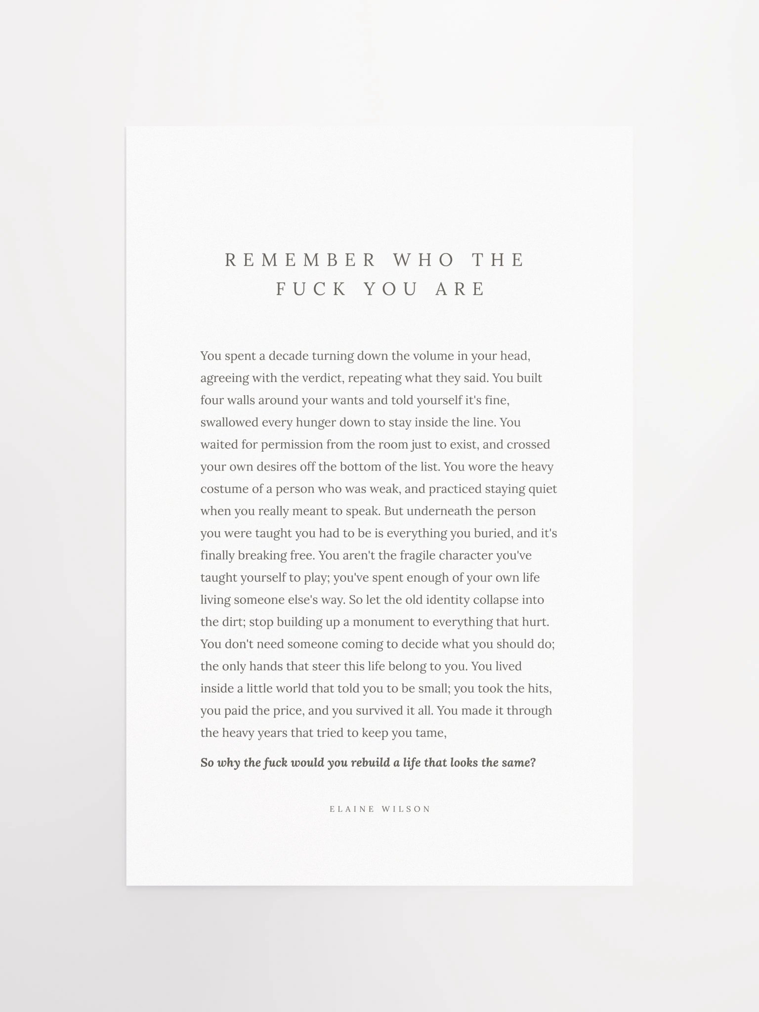 Remember Who The Fuck You Are | Enhanced Matte Paper Poster product image (5)