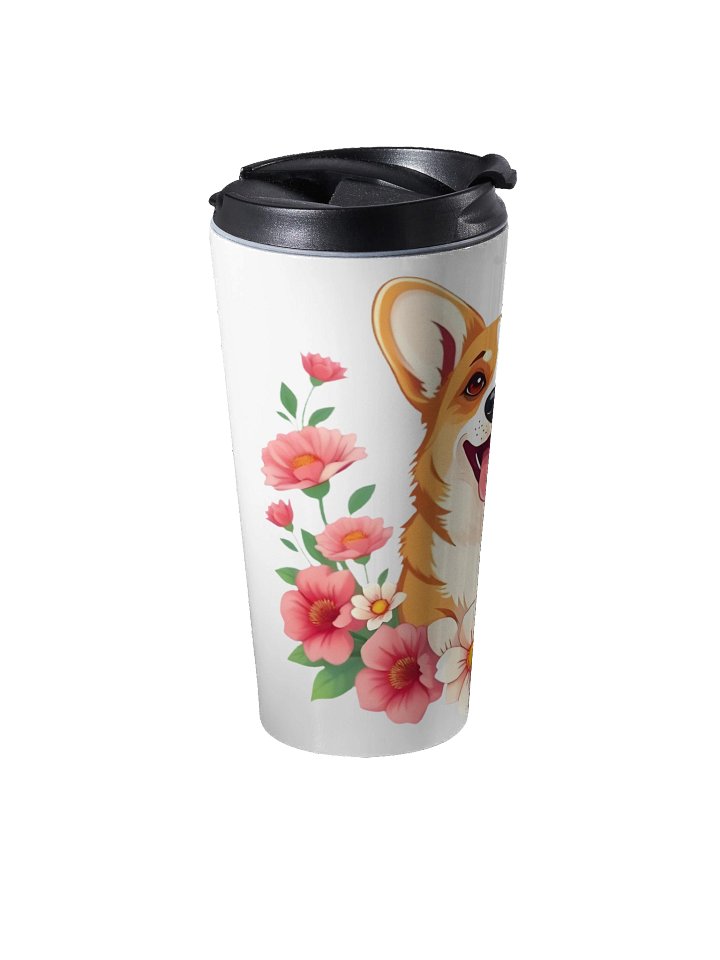 Floral Corgi Dog Travel Mug product image (2)