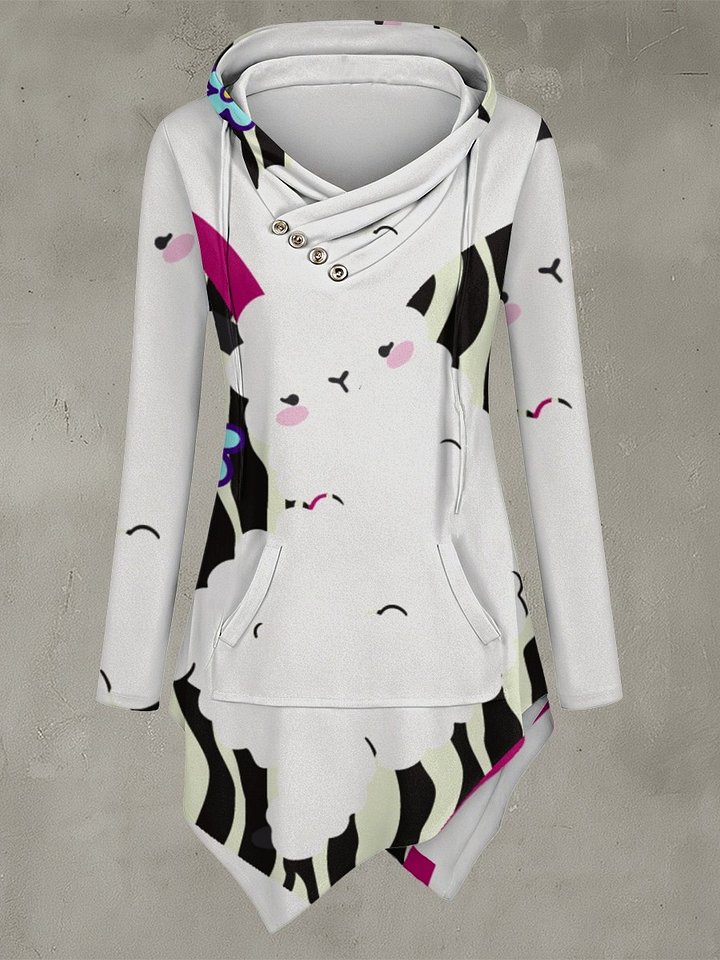 Kawaii Alpaca Crossover Longline Hoodie product image (1)