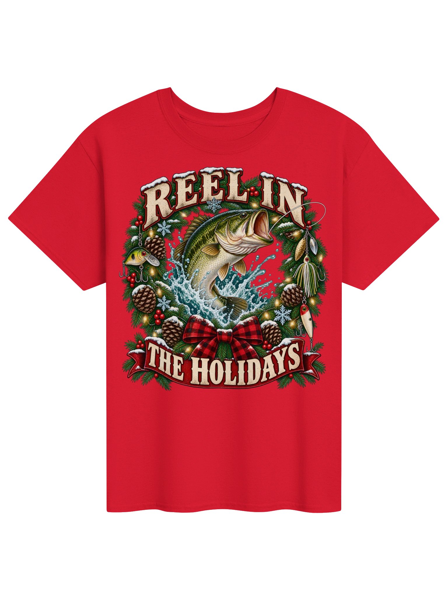 Reel in the Holidays | Christmas Bass Fishing Shirt product image (1)