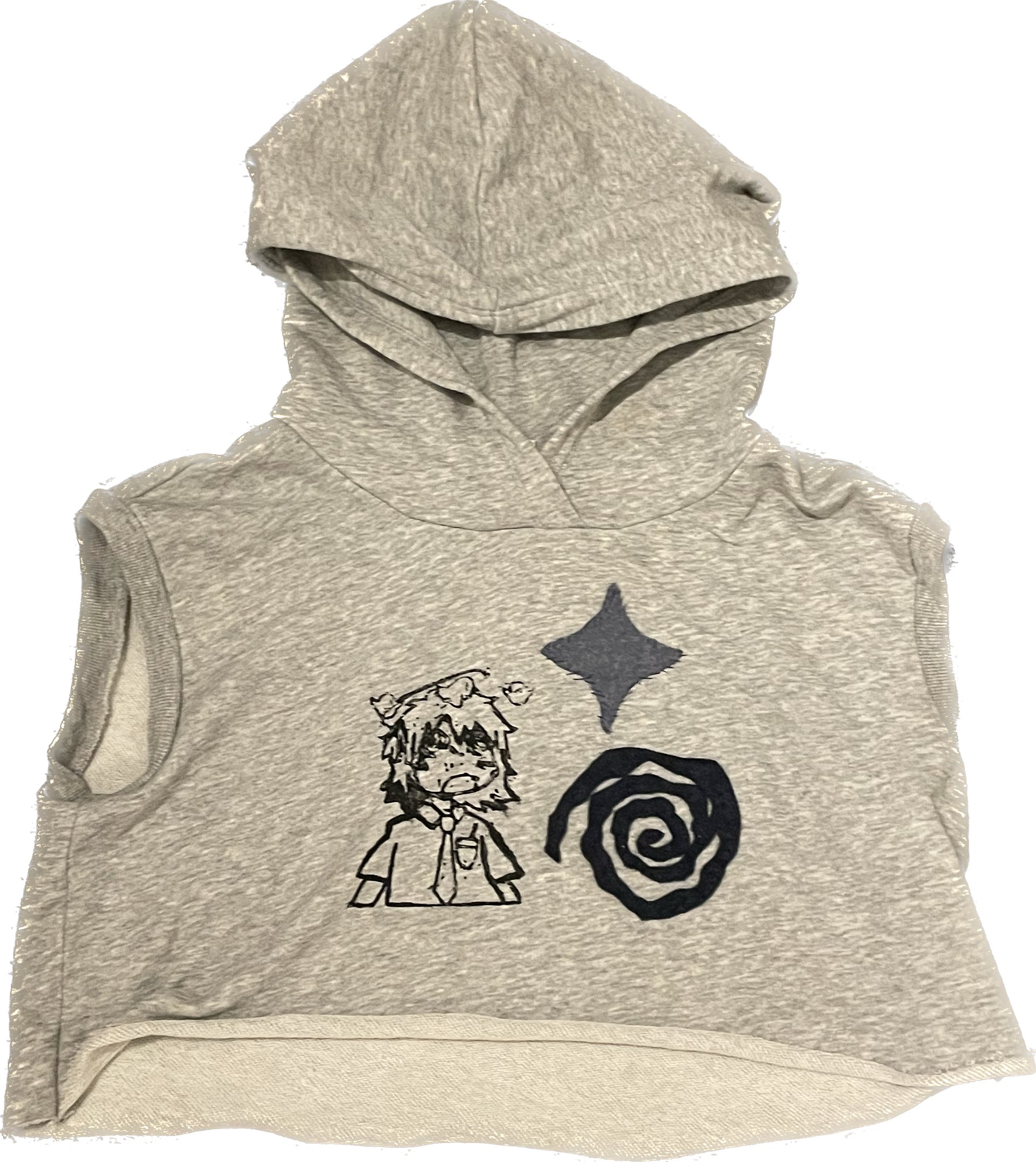 smidge print cropped vest hoodie product image (1)