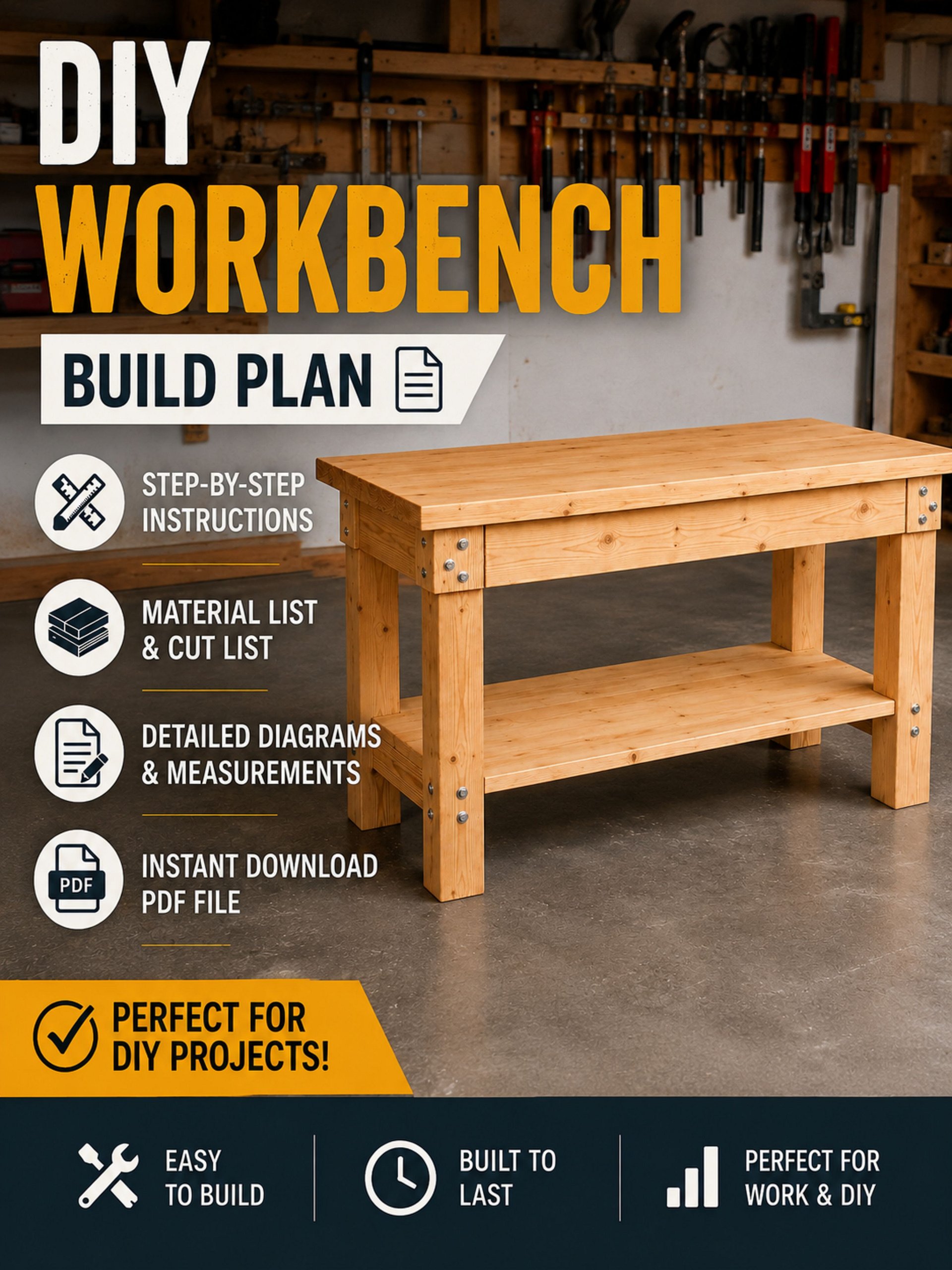 DIY Workbench Plan | Woodworking Plans product image (1)