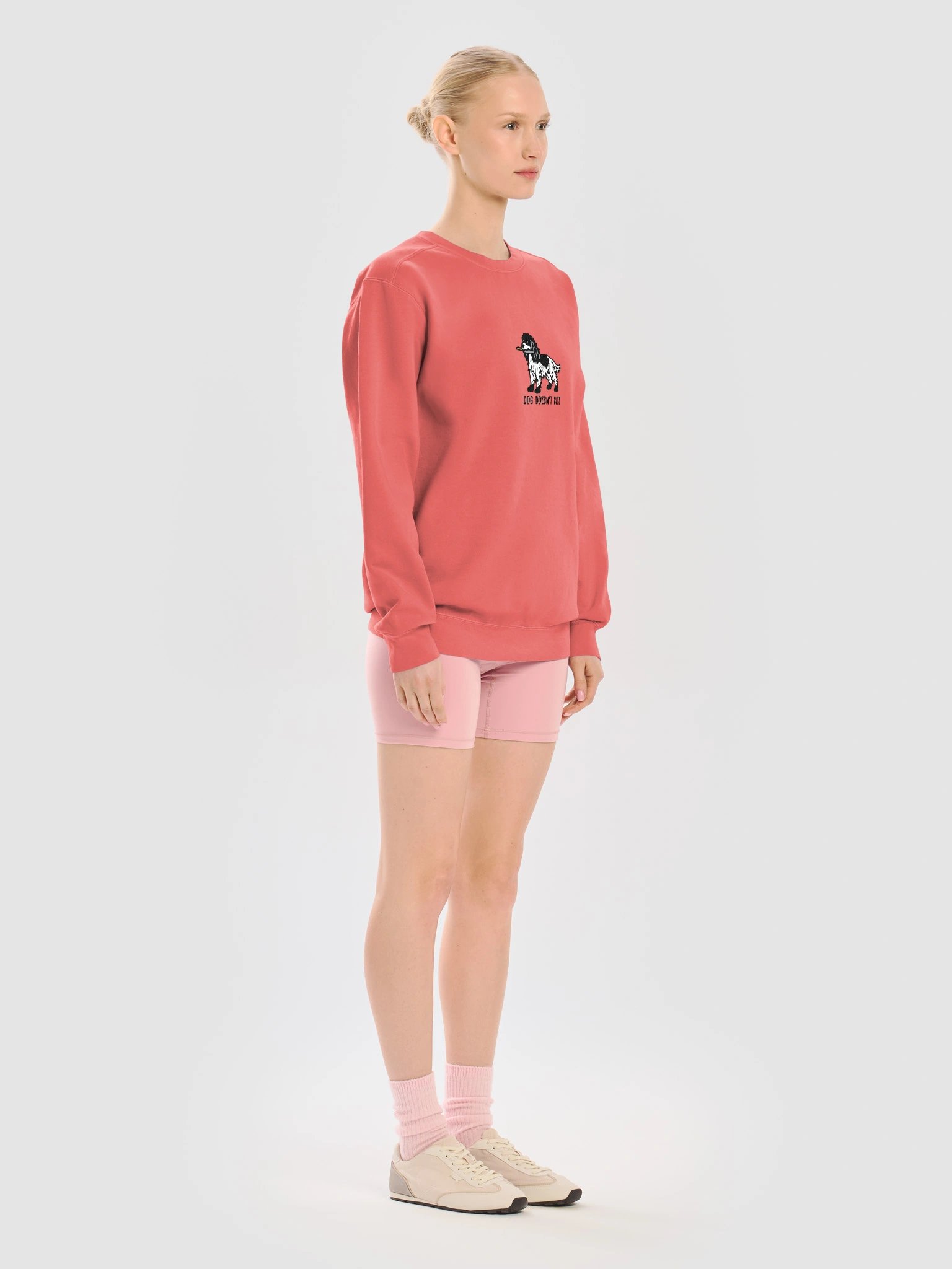 Dog Doesn't Bite Funny Chibi-Style Embroidered Premium Sweatshirt for English Cocker Spaniel(Blue Roan) Owners product image (23)