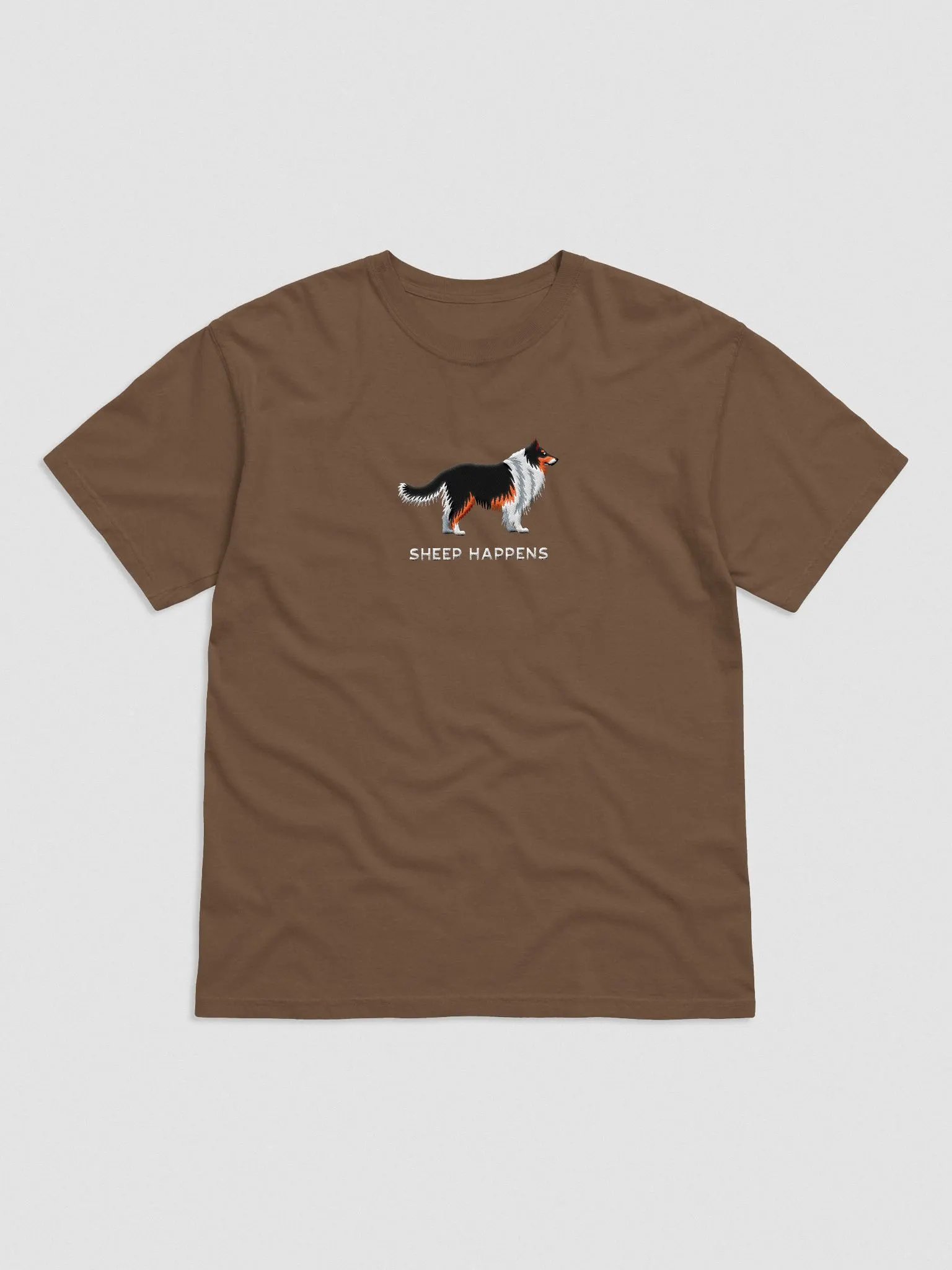 Sheep Happens T-Shirt(Embroidered) of a Shetland Sheepdog(Tricolor) product image (4)