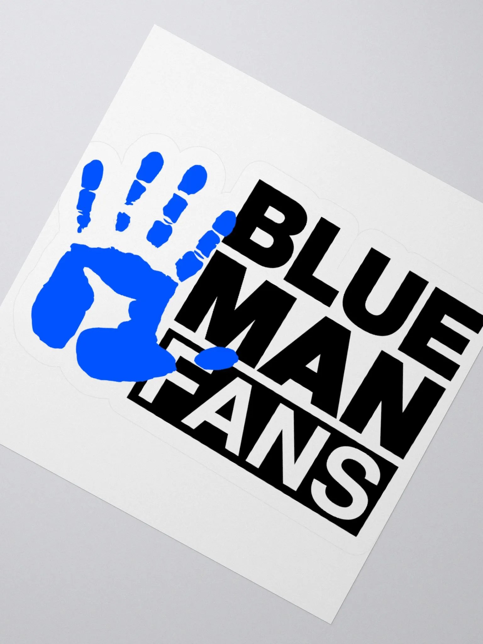 Blue Man Fans Hand Print Kiss Cut Sticker product image (4)