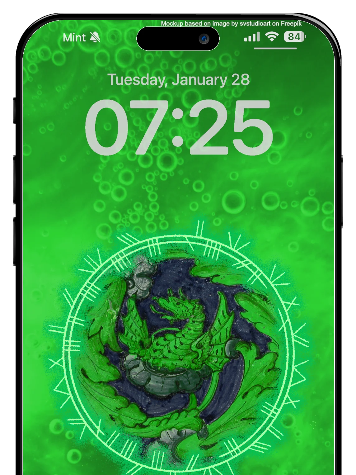 Green Dragon Phone Wallpaper product image (1)