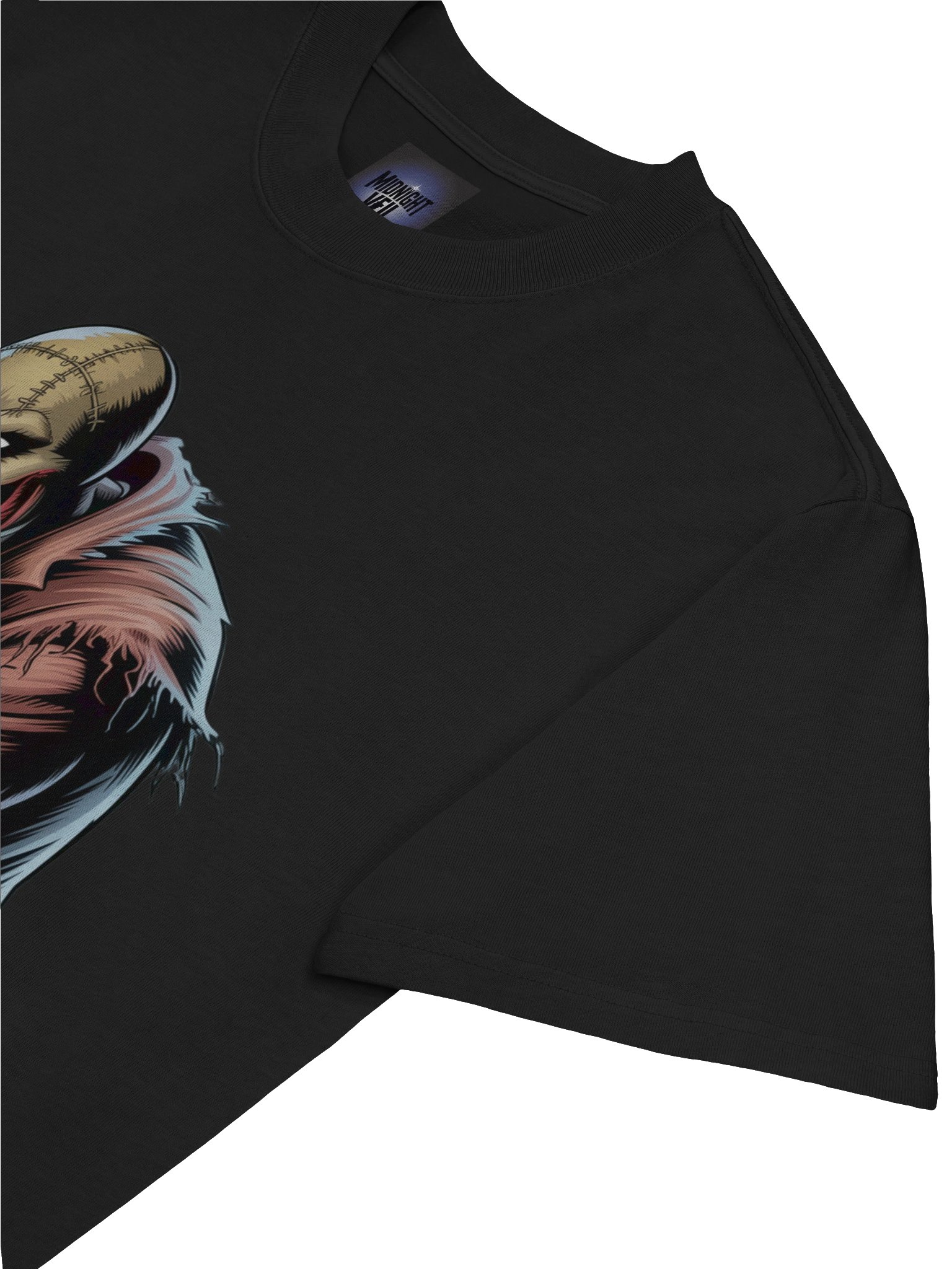 Stitched Spectre: Scarecrow's Masked Menace Oversized Faded T-Shirt product image (7)