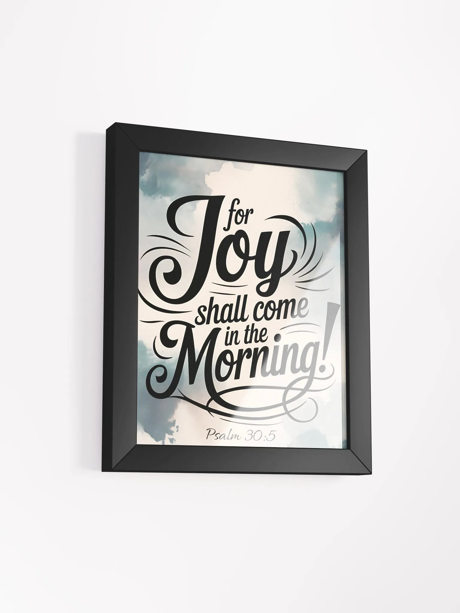 Inspirational Psalm 30:5 'Joy in the Morning' Framed Wall Art - Elegant Scriptural Decor product image (23)