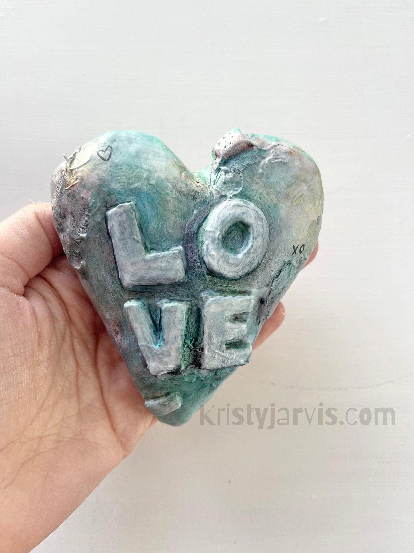 Sculpted Heart - LOVE- Original Art by Kristy Jarvis product image (1)