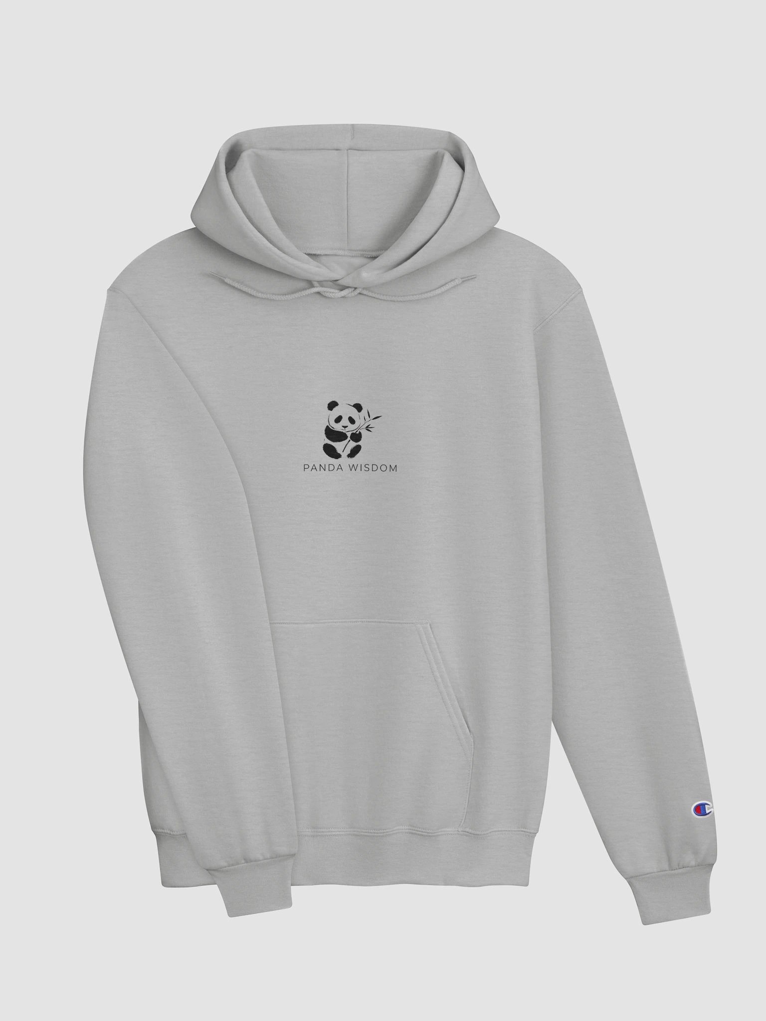 Panda Wisdom Unisex Hoodie - Black on White product image (3)