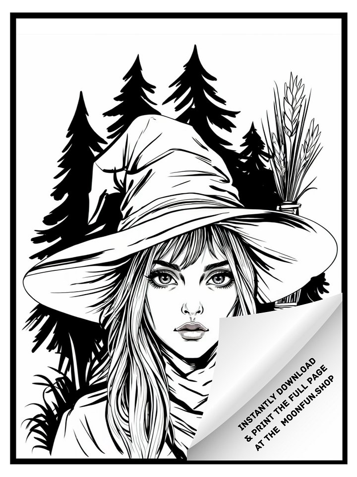 🧙 70 Witches & Haunted Places Halloween Coloring Pages for Teens & Adults product image (2)