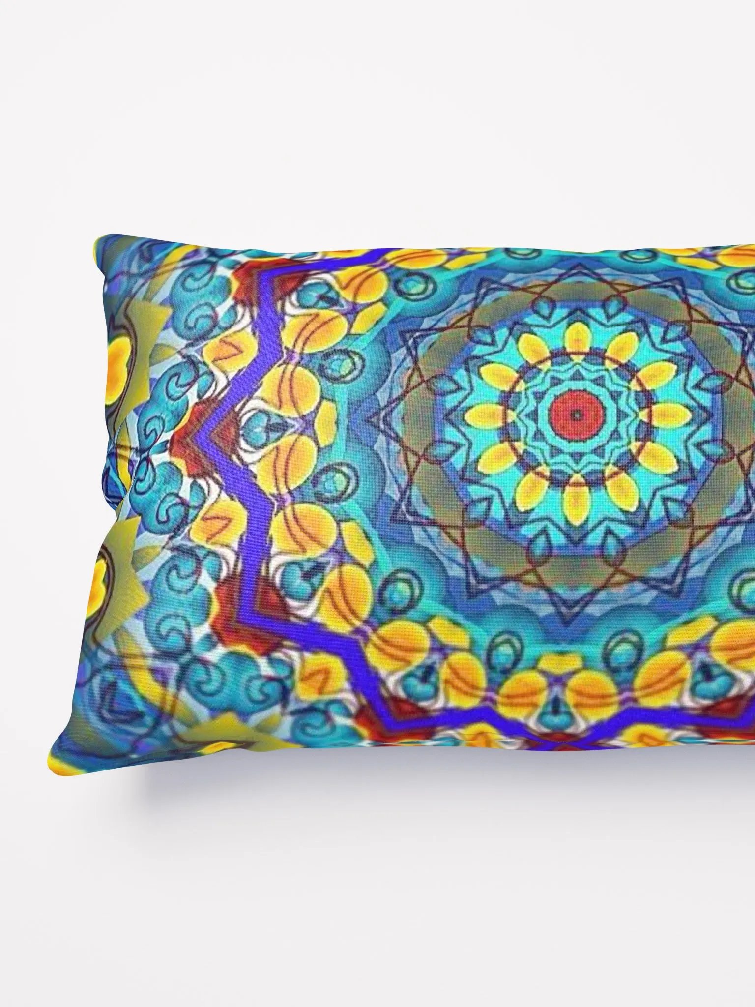 Blue Green Blur Kaleidoscope Throw Pillow product image (8)