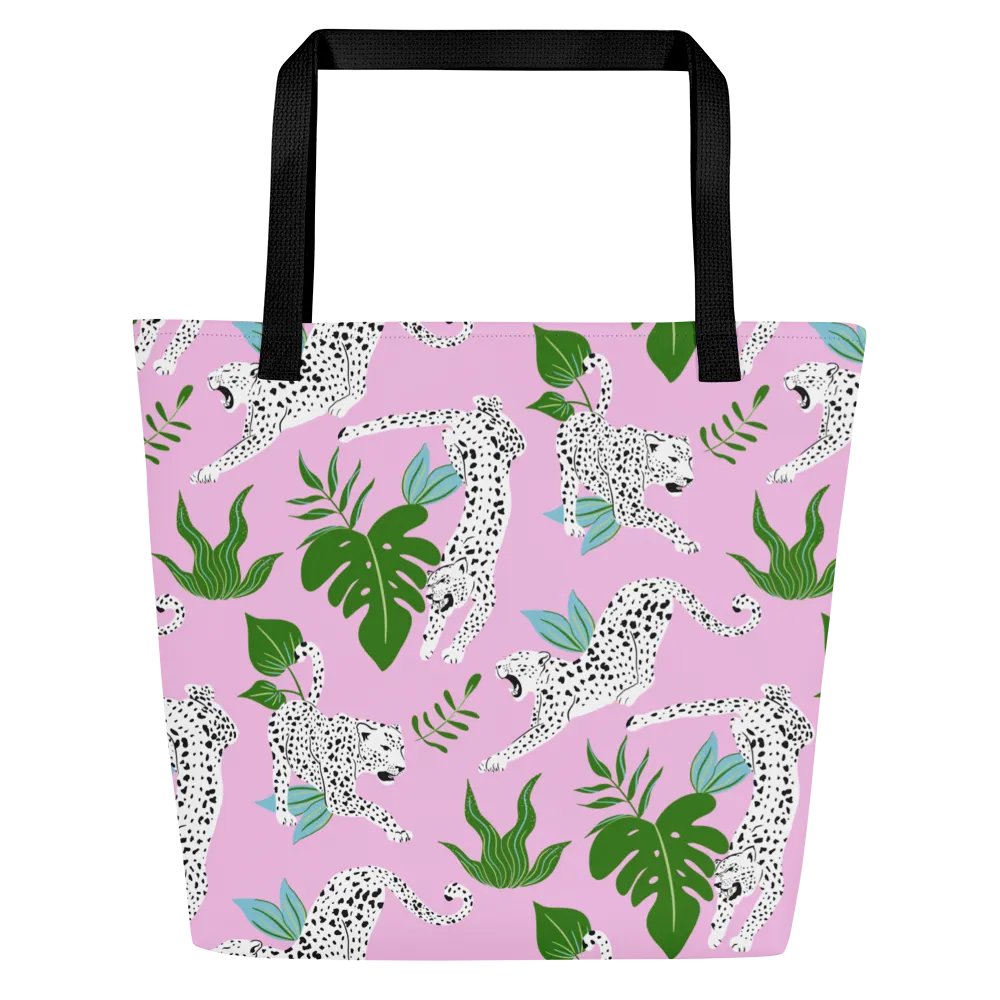 Tropical Leopard Print Large Tote Bag product image (1)