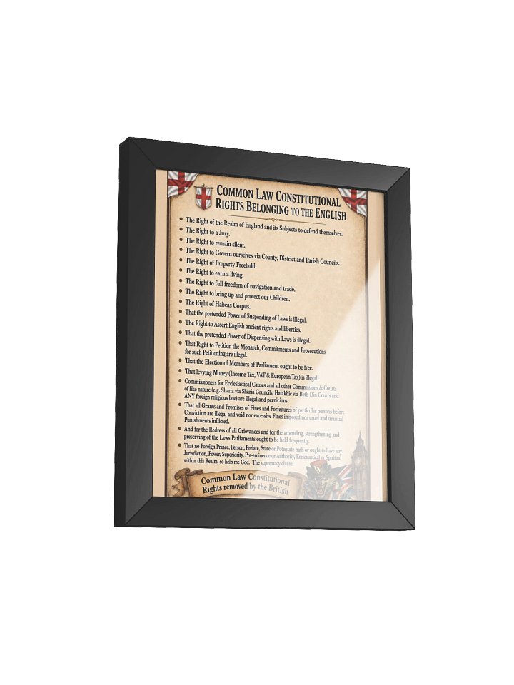 Framed Common Law Constitutional Rights belonging to the English product image (20)