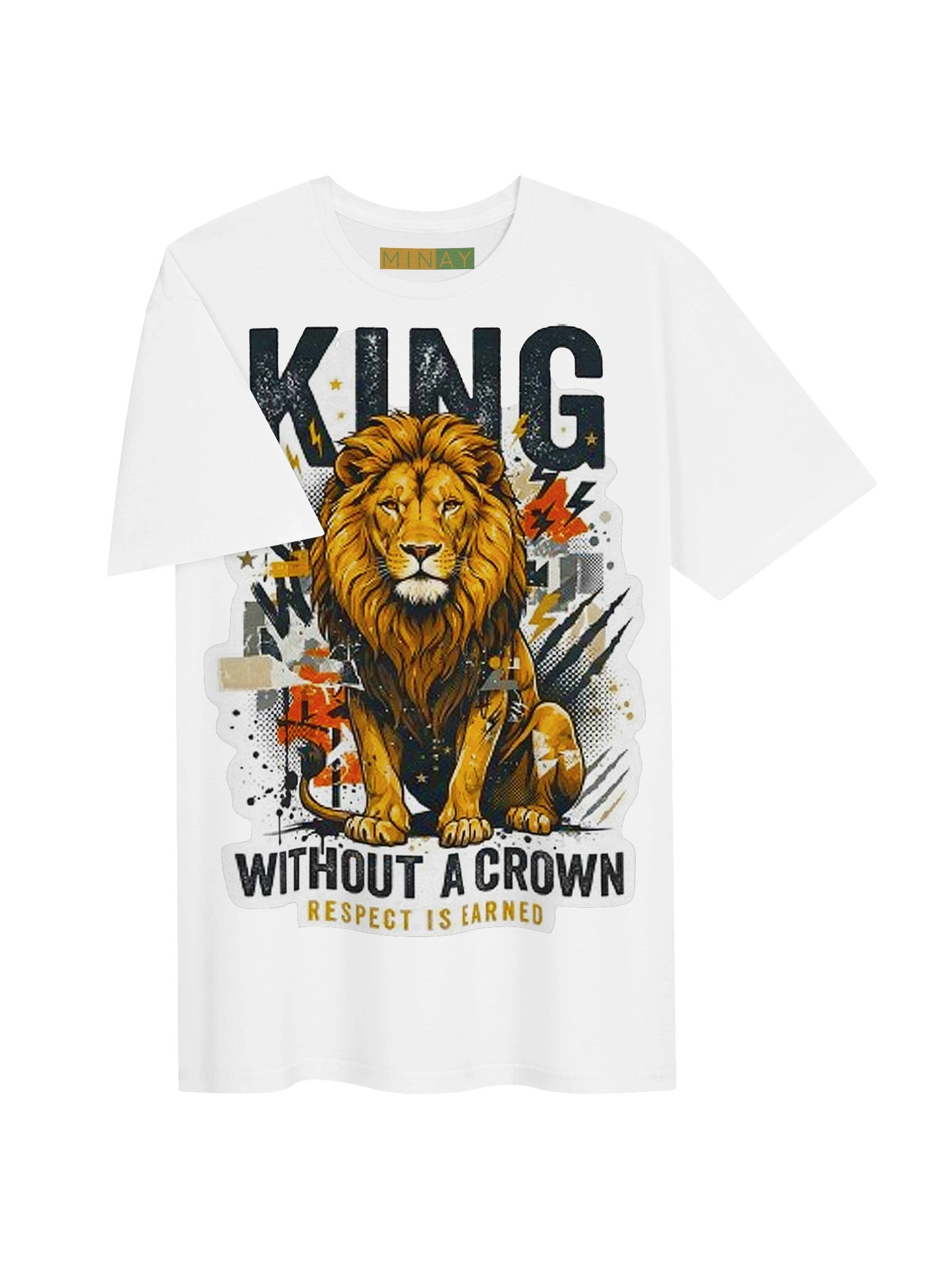 King Without A Crown Lion Grunge Graffiti Streetwear Tee product image (3)