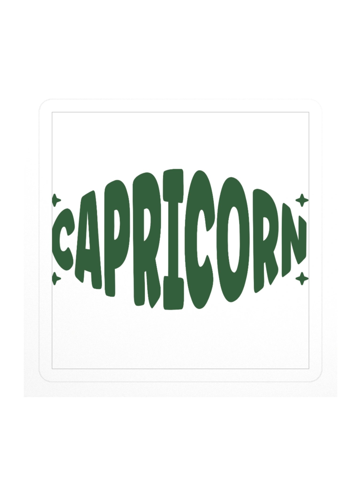 Capricorn Zodiac Sticker — Dark Green Wordmark Design product image (1)